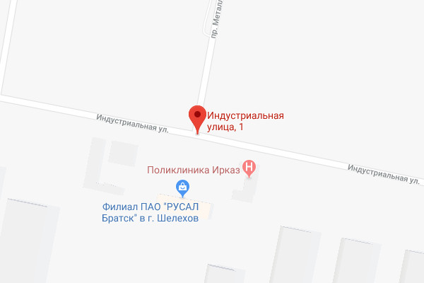 Расположение завода Иркутсккабель